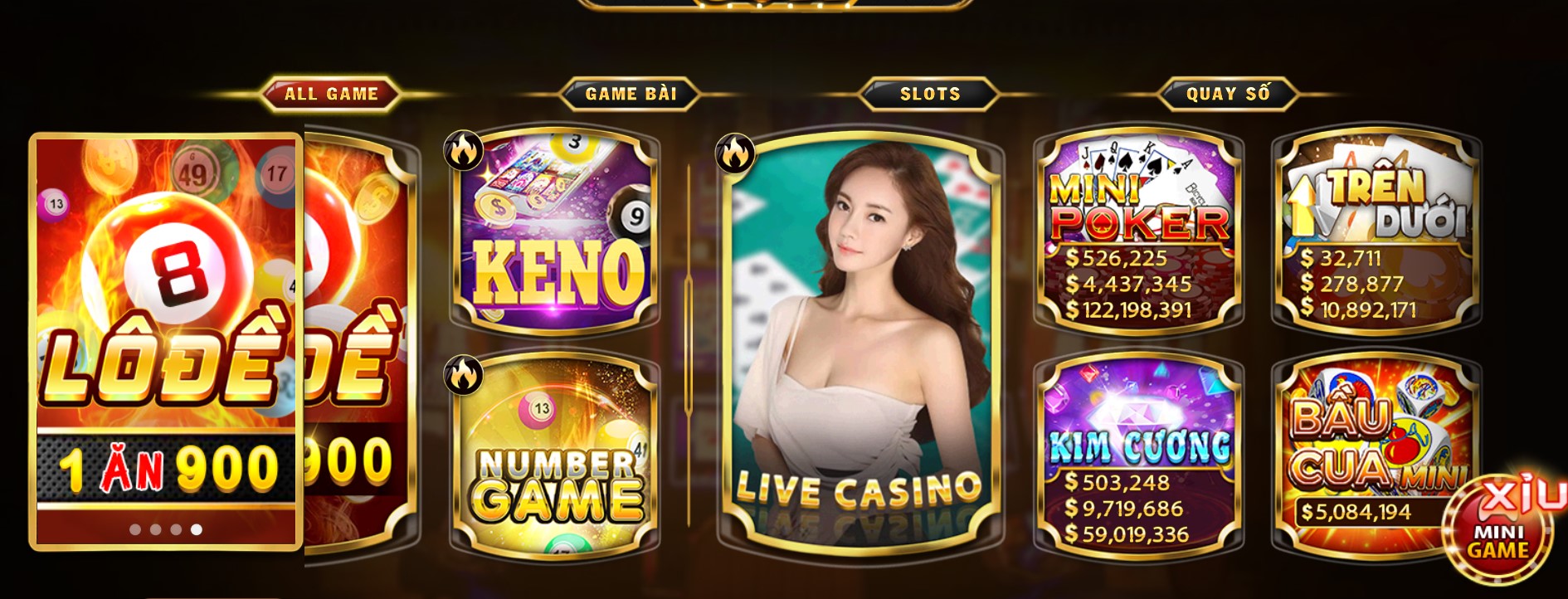 Sảnh Casino trực tuyến đầy sự cạnh tranh